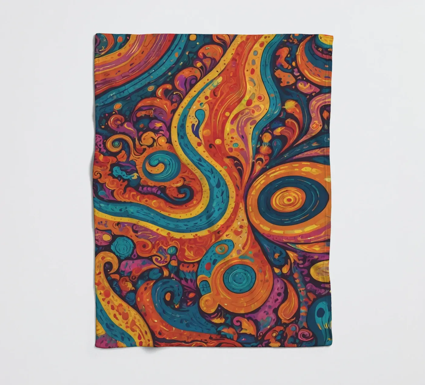 Psychedelic Pattern fleece blanket by Charnwood Prints