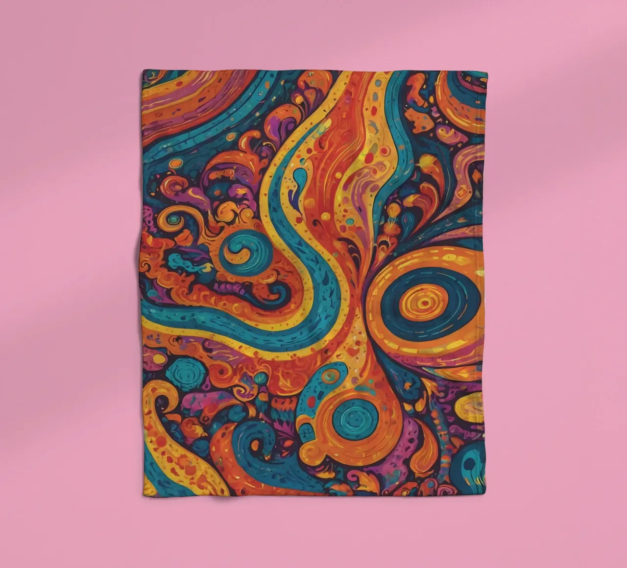 Psychedelic Pattern fleece blanket by Charnwood Prints