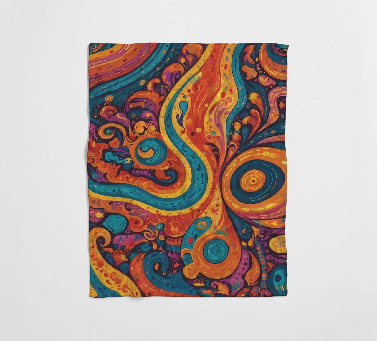 Psychedelic Pattern fleece blanket by Charnwood Prints