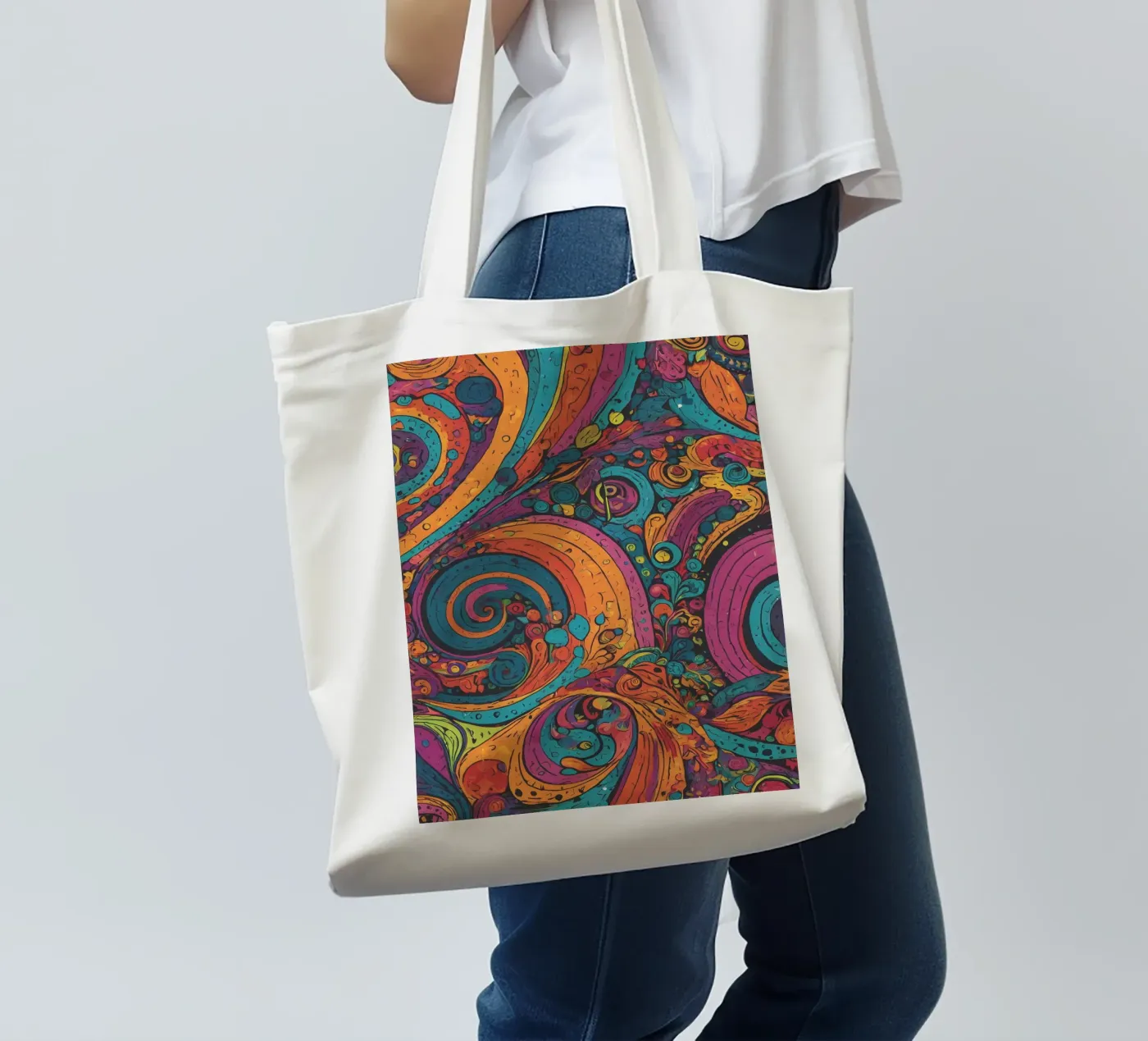 Psychedelic Pattern Jutebeutel von Charnwood Prints