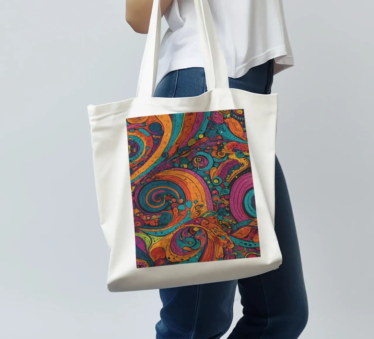 Psychedelic Pattern tote bag by Charnwood Prints