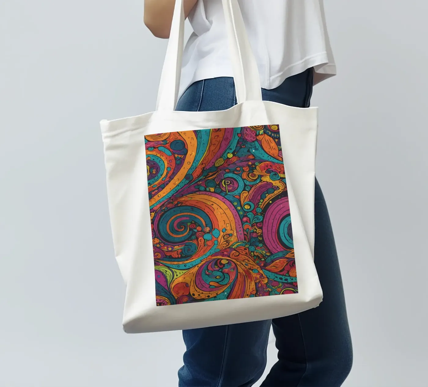 Psychedelic Pattern Jutebeutel von Charnwood Prints