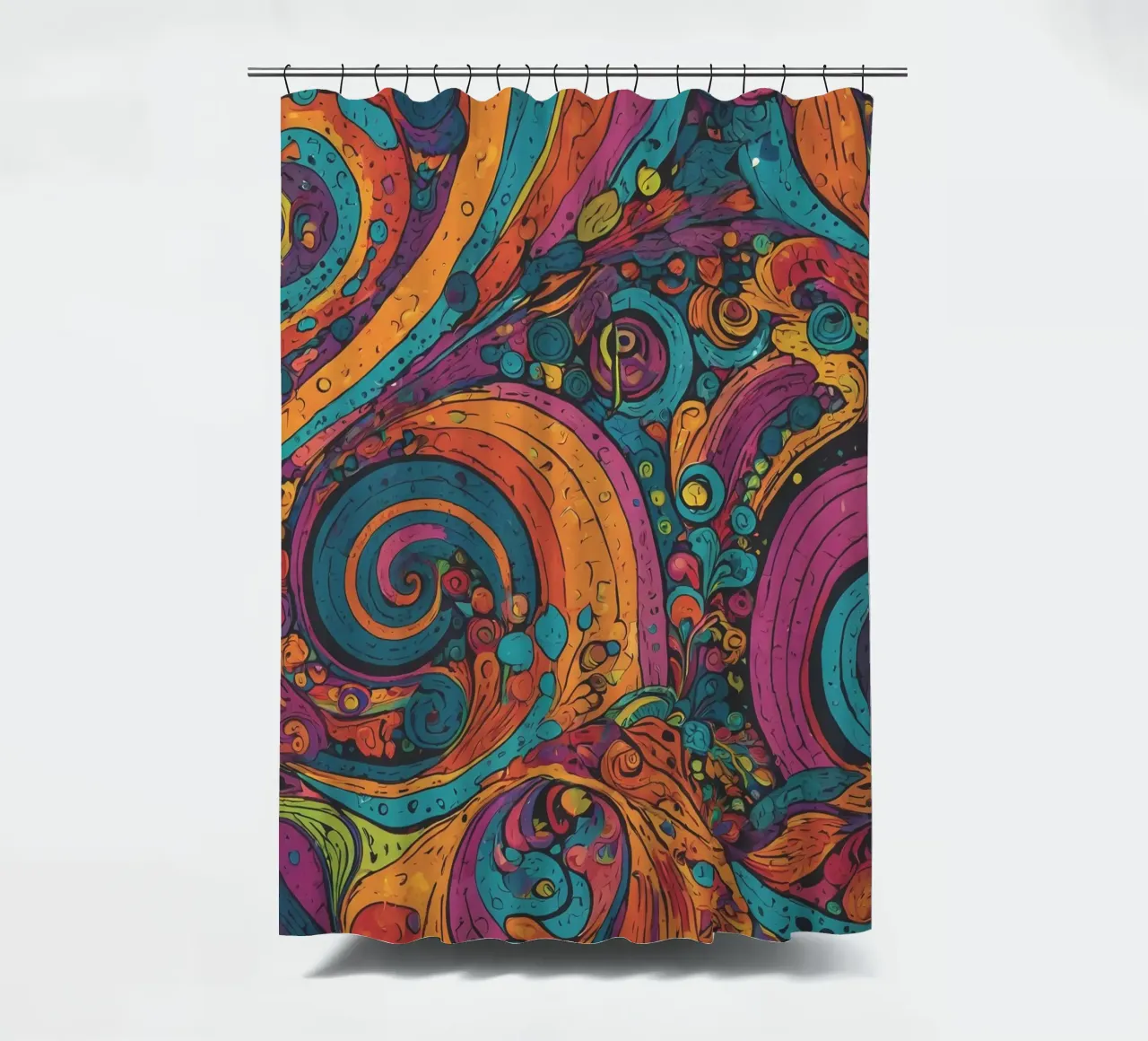 Psychedelic Pattern shower curtain by Charnwood Prints