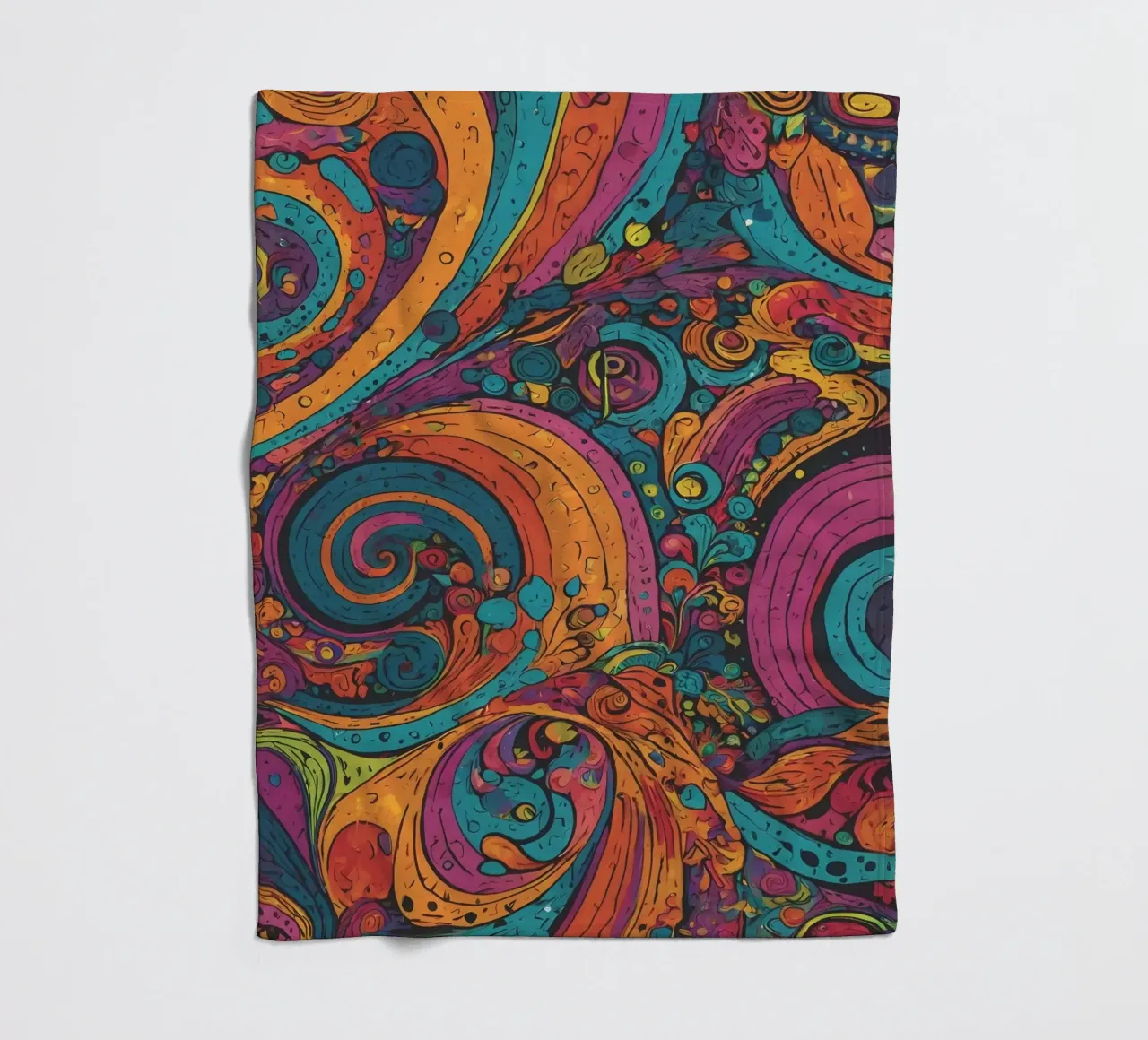 Psychedelic Pattern fleece blanket by Charnwood Prints