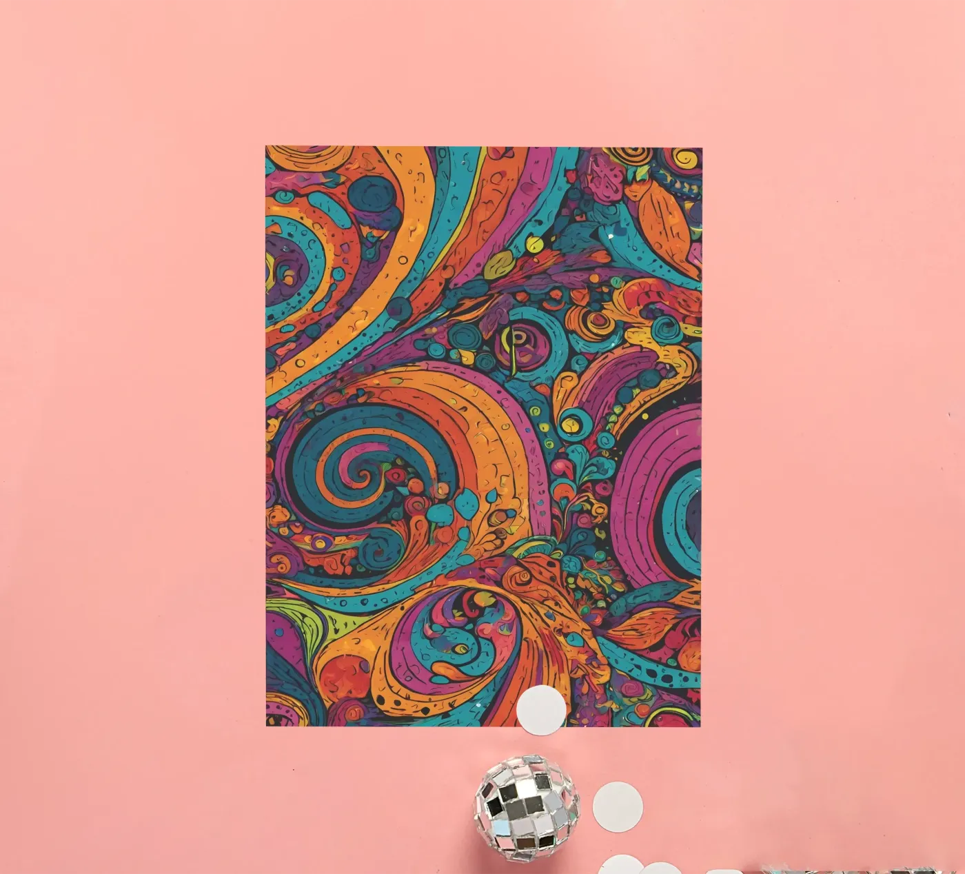 Motivo psichedelico adesivo da Charnwood Prints