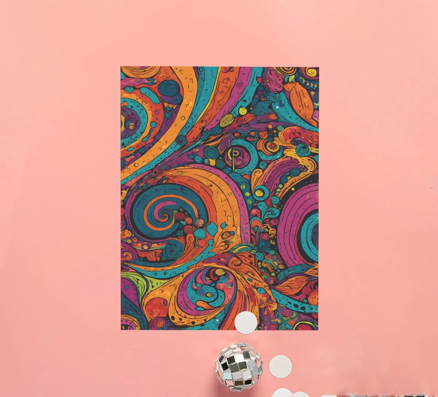 Psychedelic Pattern sticker van Charnwood Prints