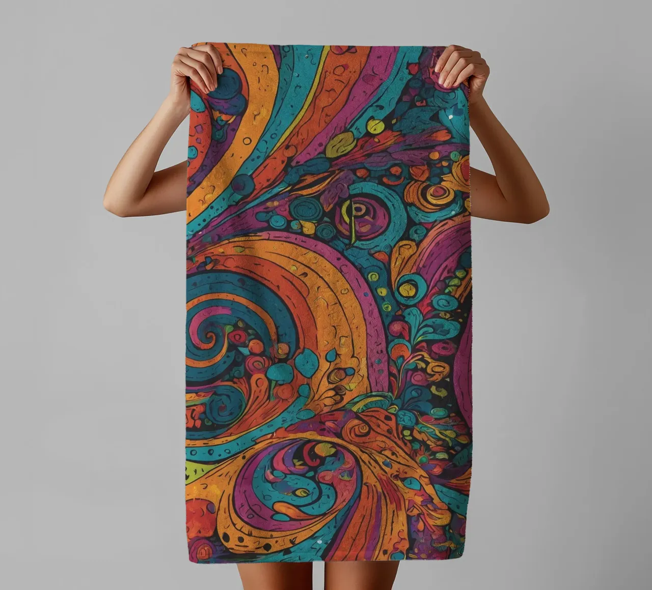 Psychedelic Pattern towel by Charnwood Prints