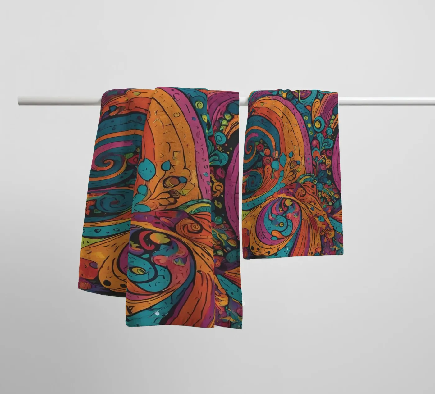 Psychedelic Pattern towel by Charnwood Prints