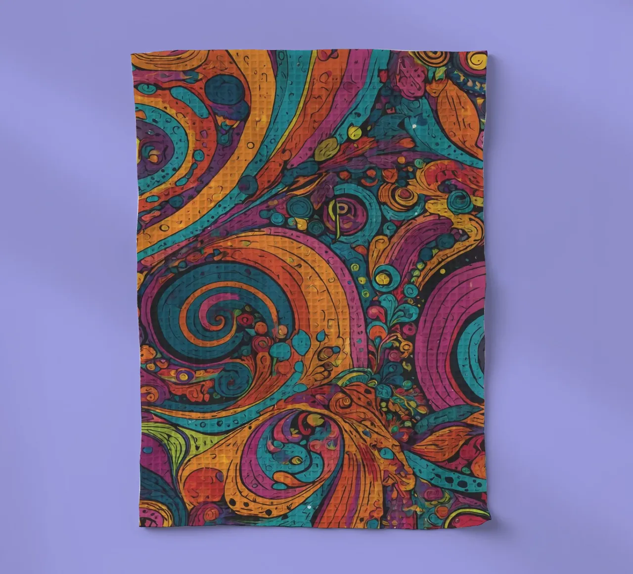 Psychedelic Pattern tea towel by Charnwood Prints