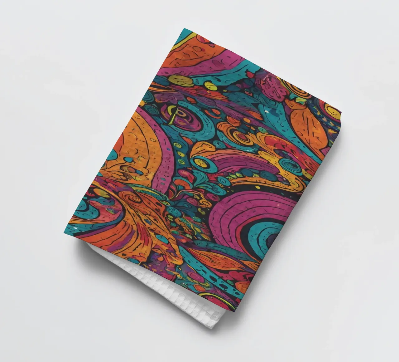 Psychedelic Pattern tea towel by Charnwood Prints