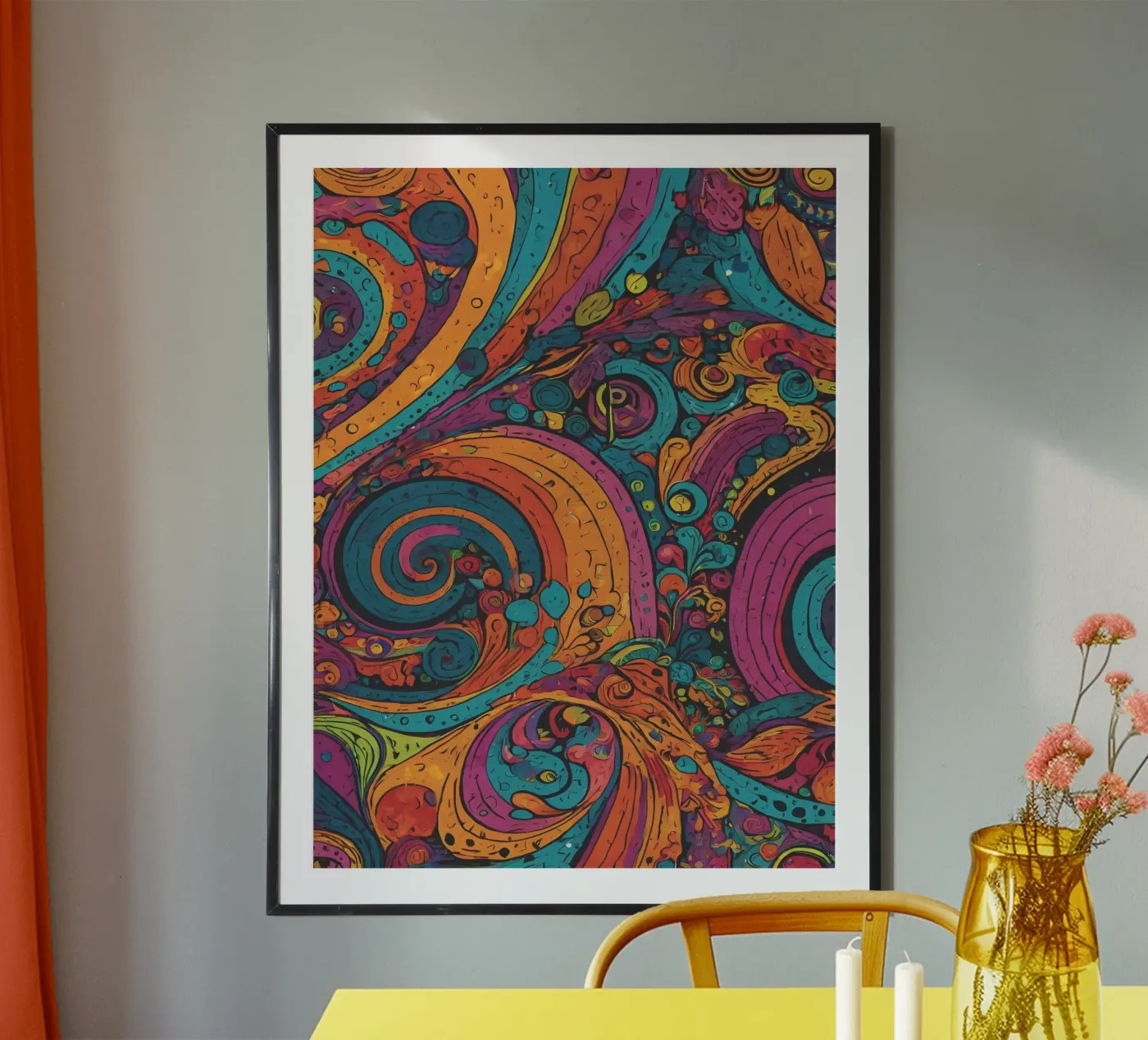 Psychedelic Pattern poster van Charnwood Prints