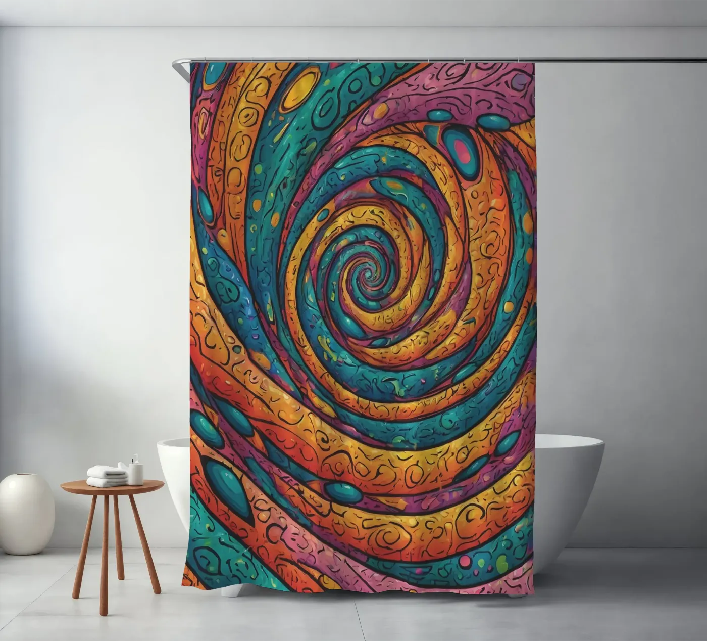 Motif psychédélique rideau de douche de Charnwood Prints