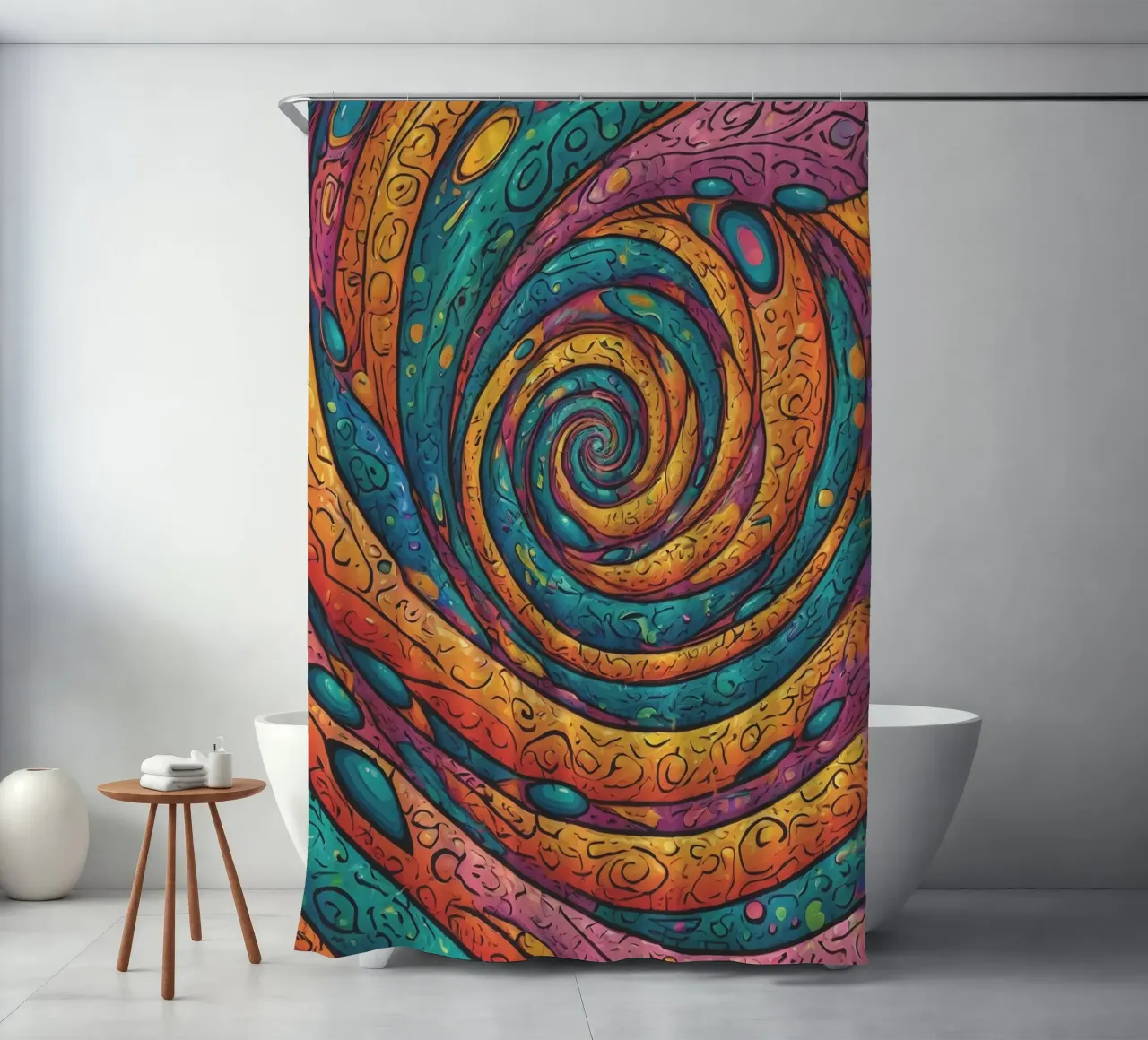 Psychedelic Pattern Duschvorhang von Charnwood Prints