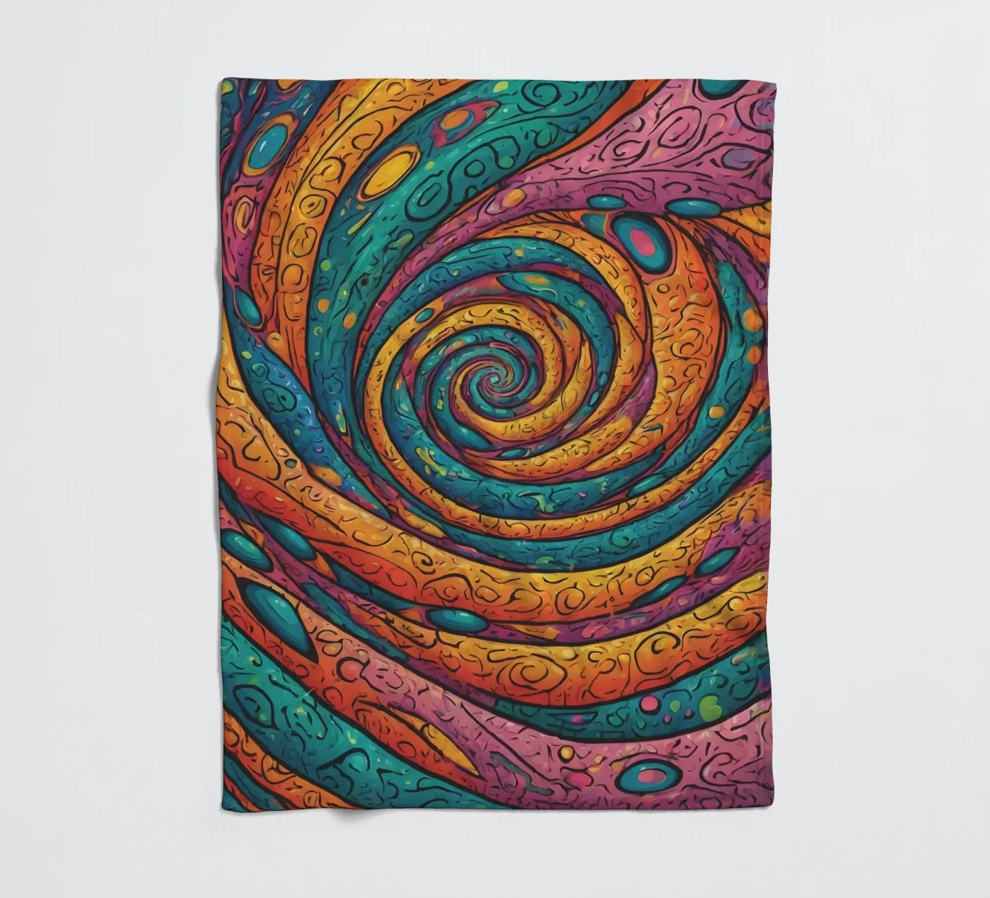 Psychedelic Pattern fleece blanket by Charnwood Prints