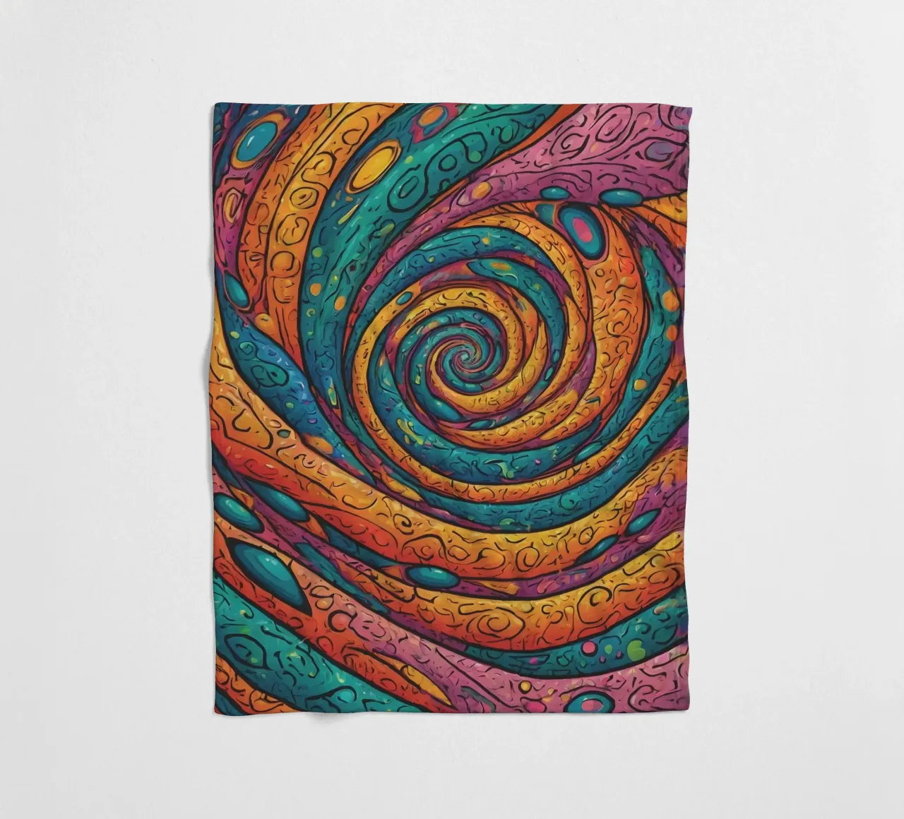 Psychedelic Pattern fleece blanket by Charnwood Prints