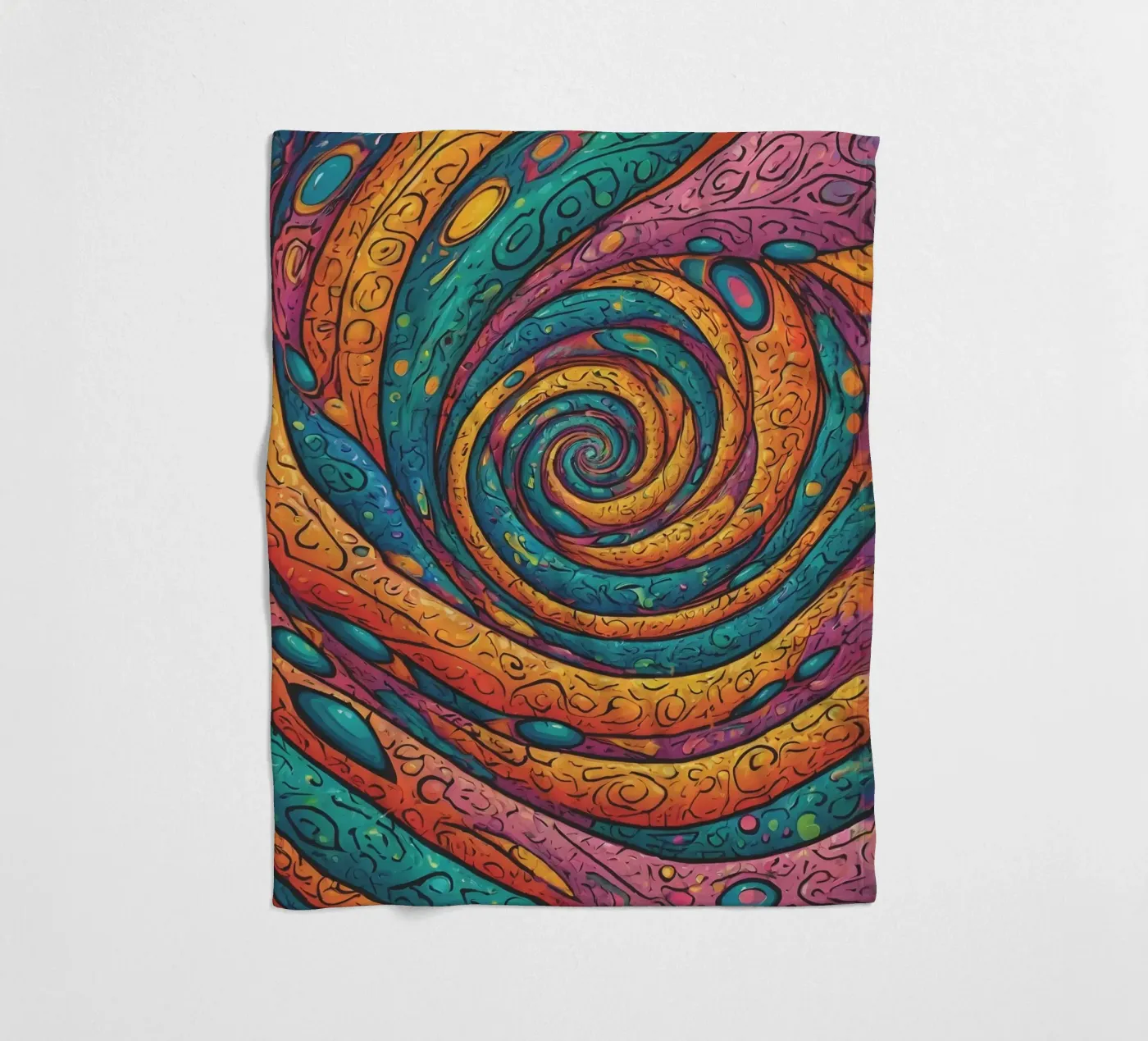 Psychedelic Pattern fleece blanket by Charnwood Prints