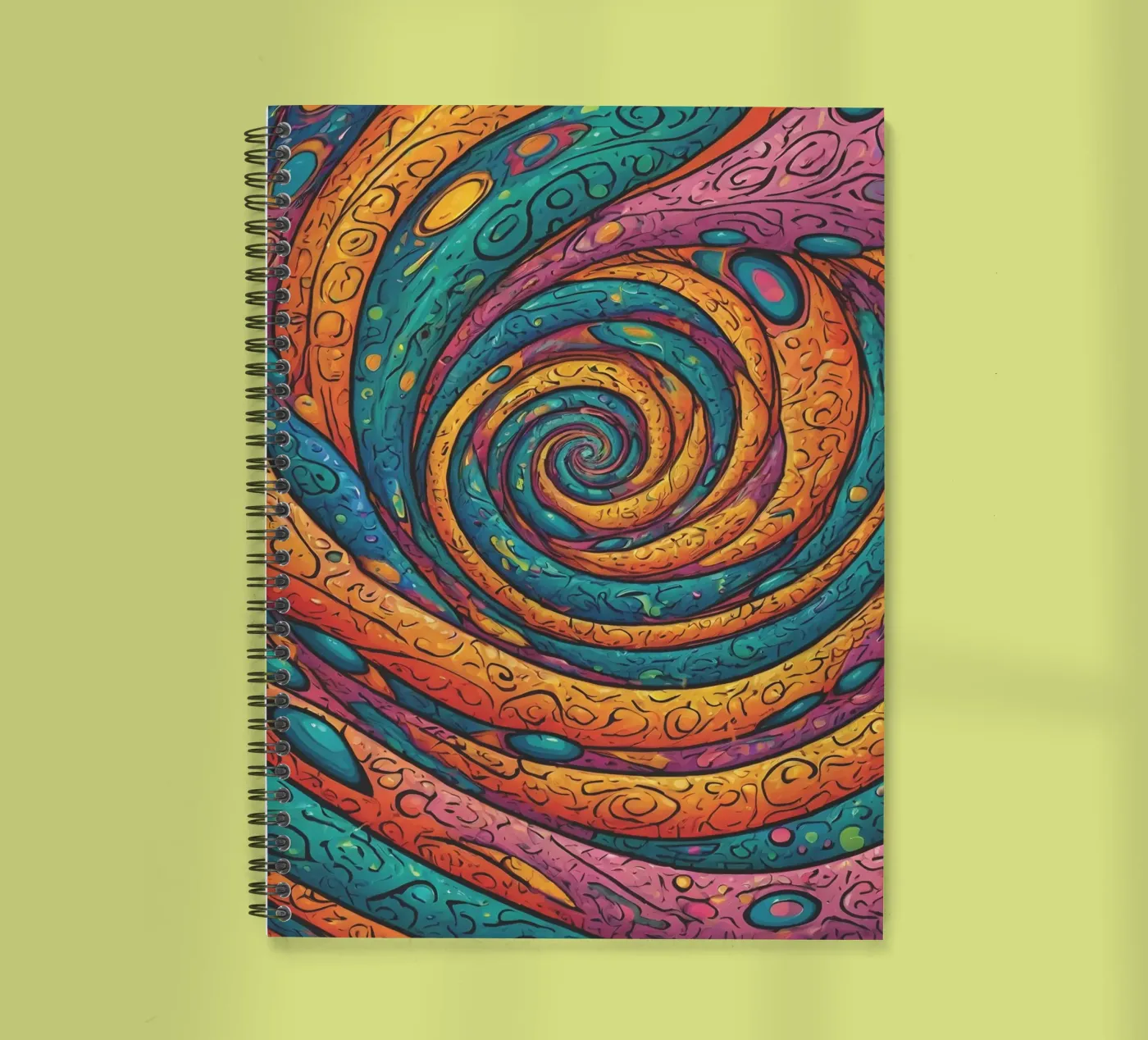 Psychedelic Pattern spiral notebook by Charnwood Prints