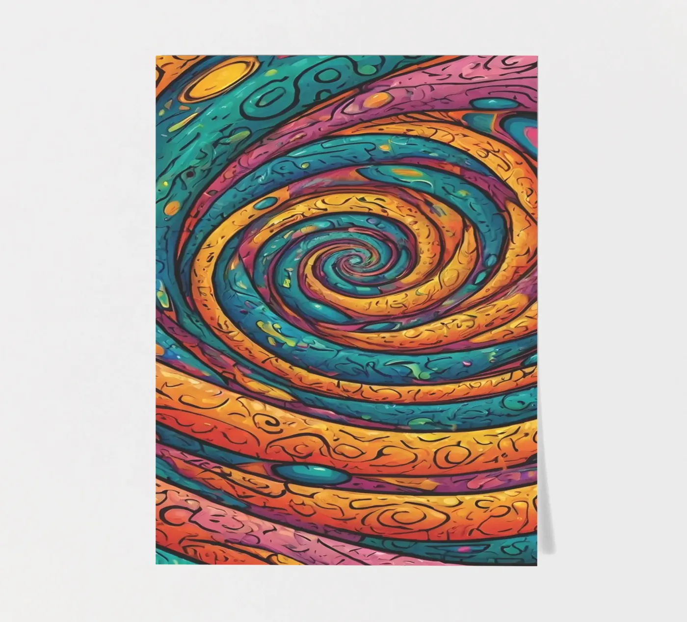 Psychedelisch patroon stickervel van Charnwood Prints