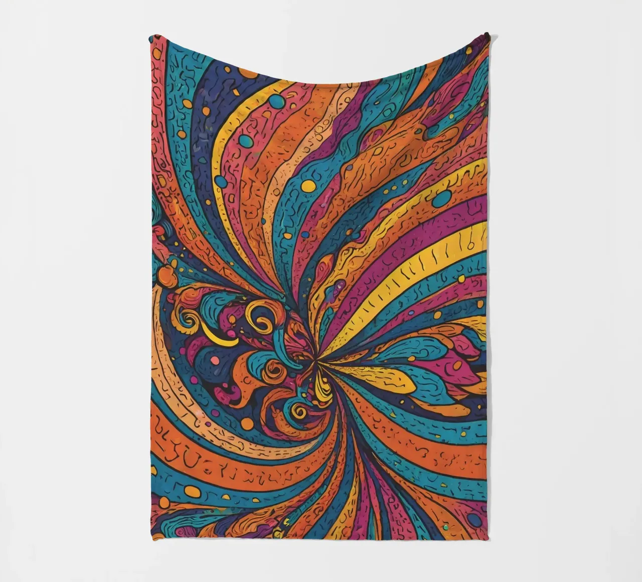 Psychedelic Pattern fleece blanket by Charnwood Prints