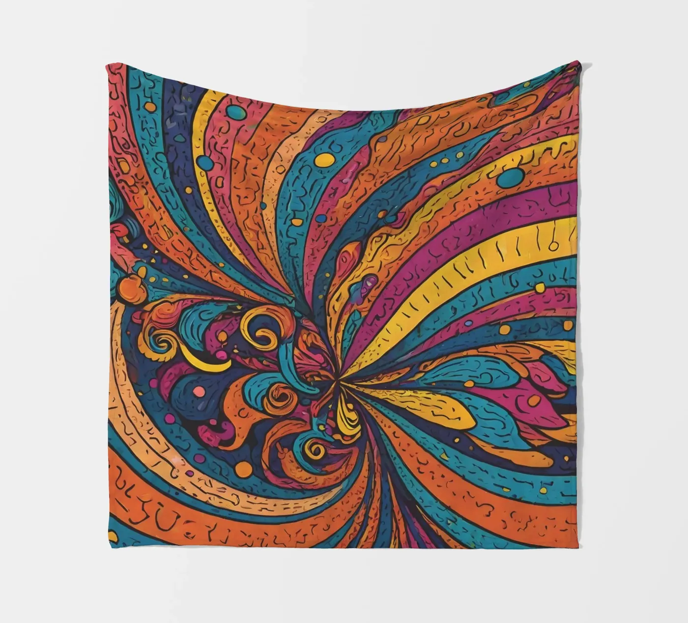 Psychedelic Pattern fleece blanket by Charnwood Prints