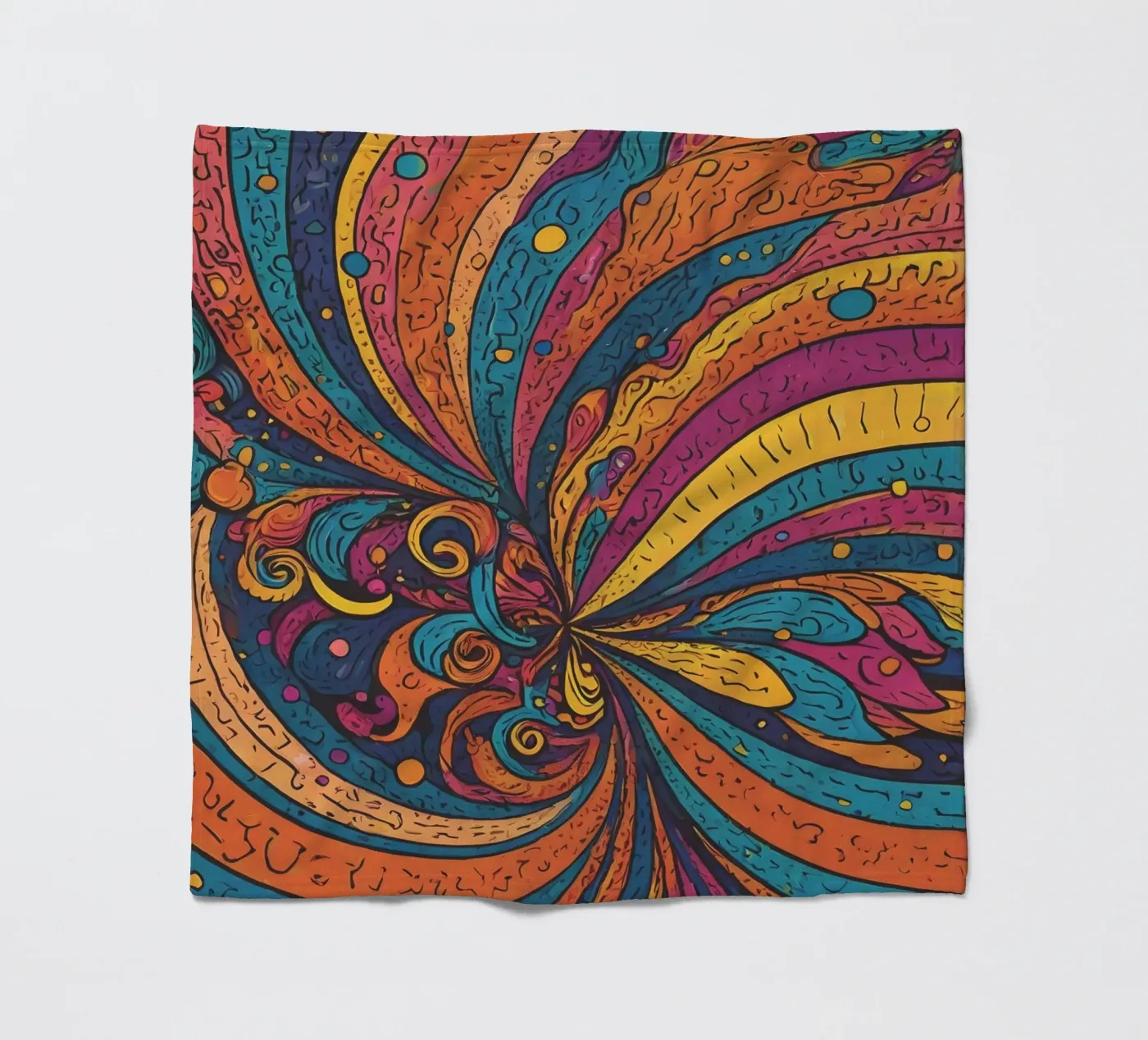 Psychedelic Pattern fleece blanket by Charnwood Prints