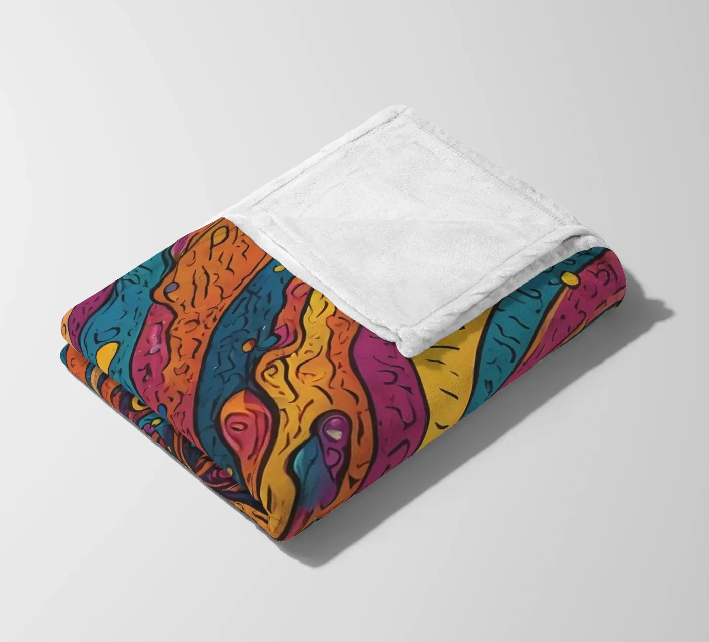 Psychedelic Pattern fleece blanket by Charnwood Prints