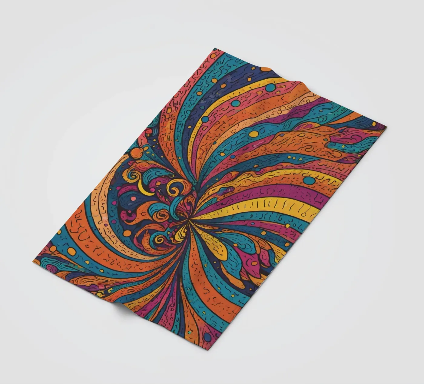 Psychedelic Pattern fleece blanket by Charnwood Prints