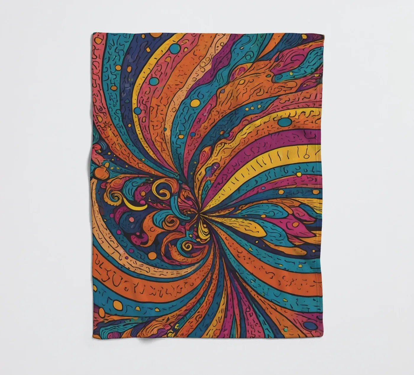 Psychedelic Pattern fleece blanket by Charnwood Prints