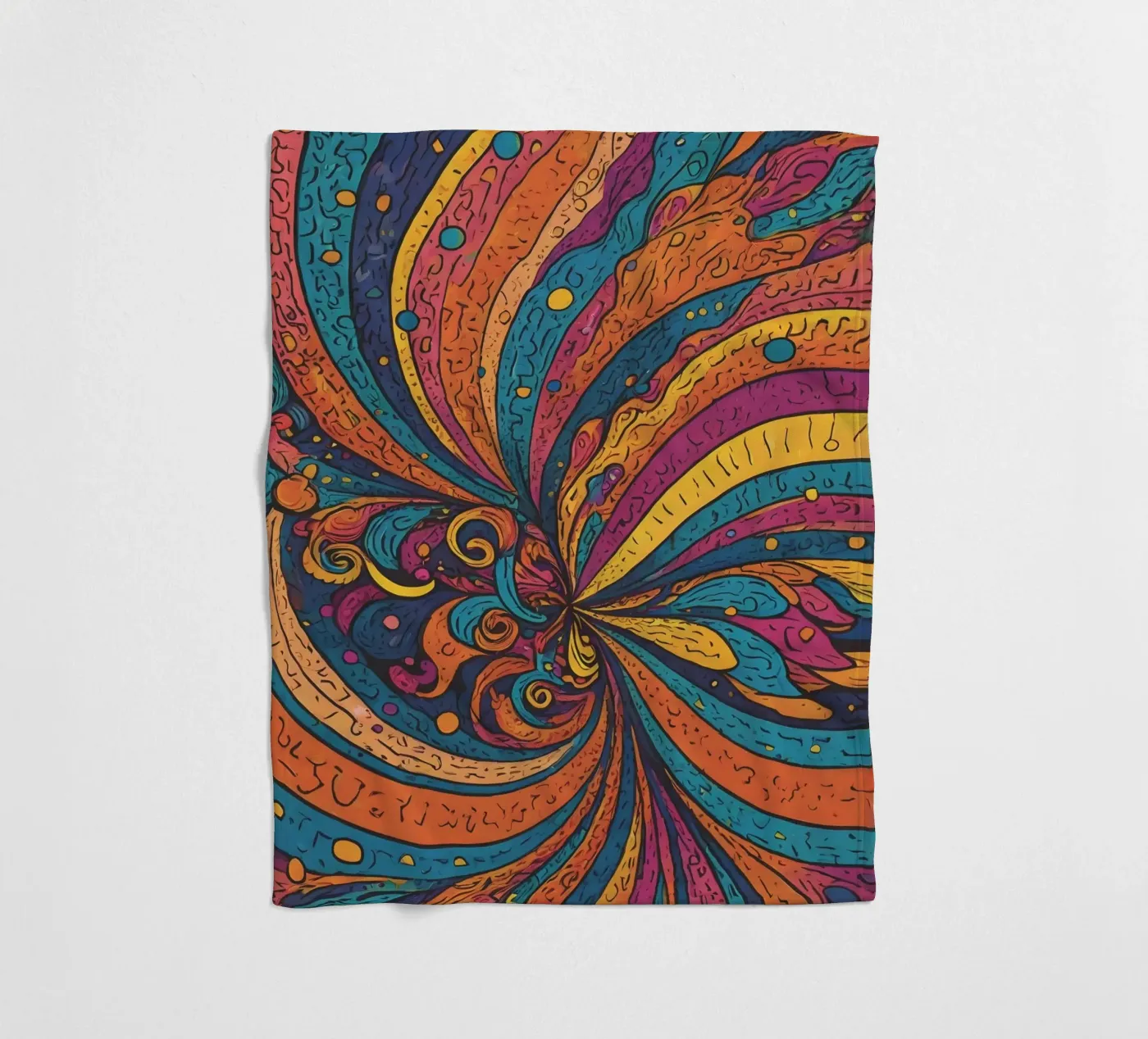 Psychedelic Pattern fleece blanket by Charnwood Prints