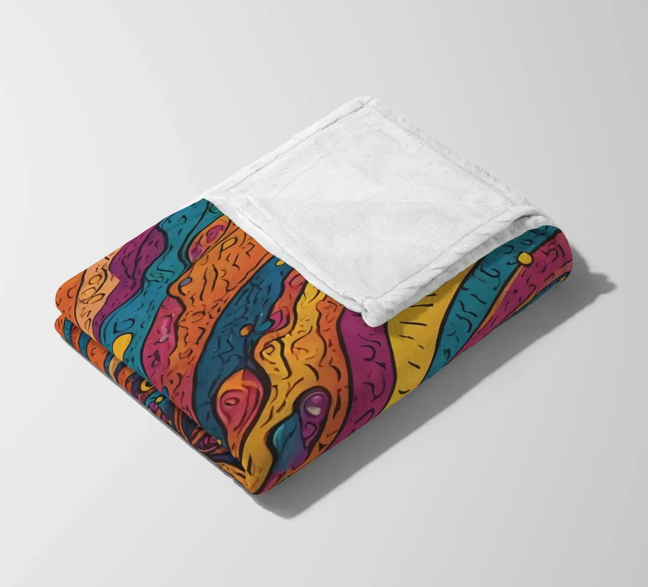 Psychedelic Pattern fleece blanket by Charnwood Prints