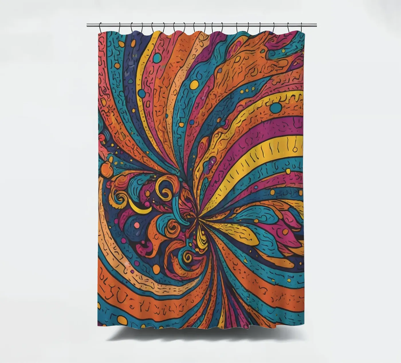Psychedelisch patroon douchegordijn van Charnwood Prints