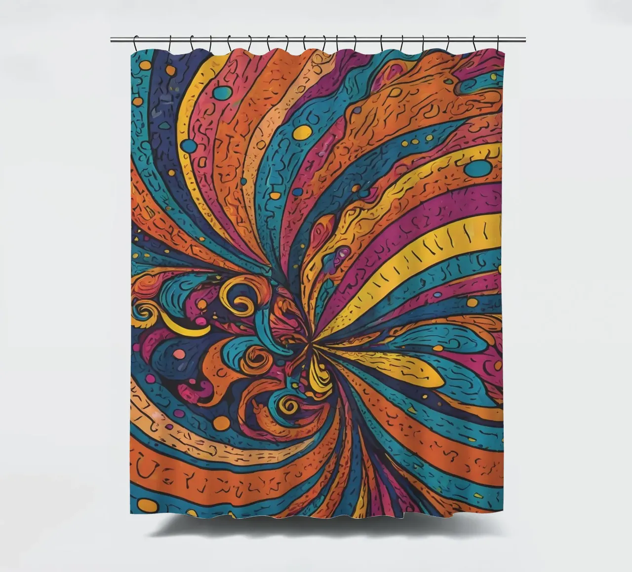 Psychedelic Pattern shower curtain by Charnwood Prints