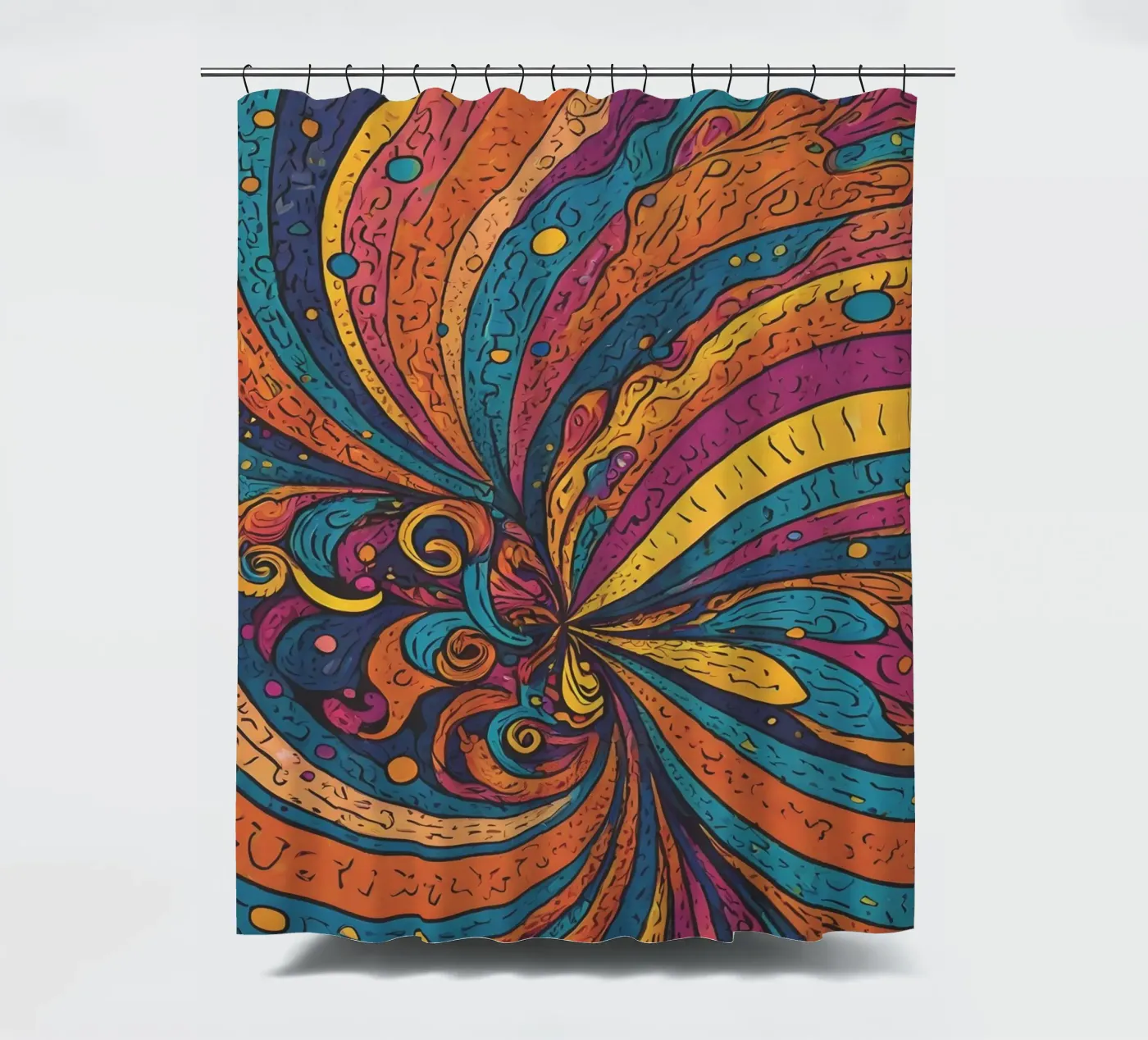 Psychedelisch patroon douchegordijn van Charnwood Prints