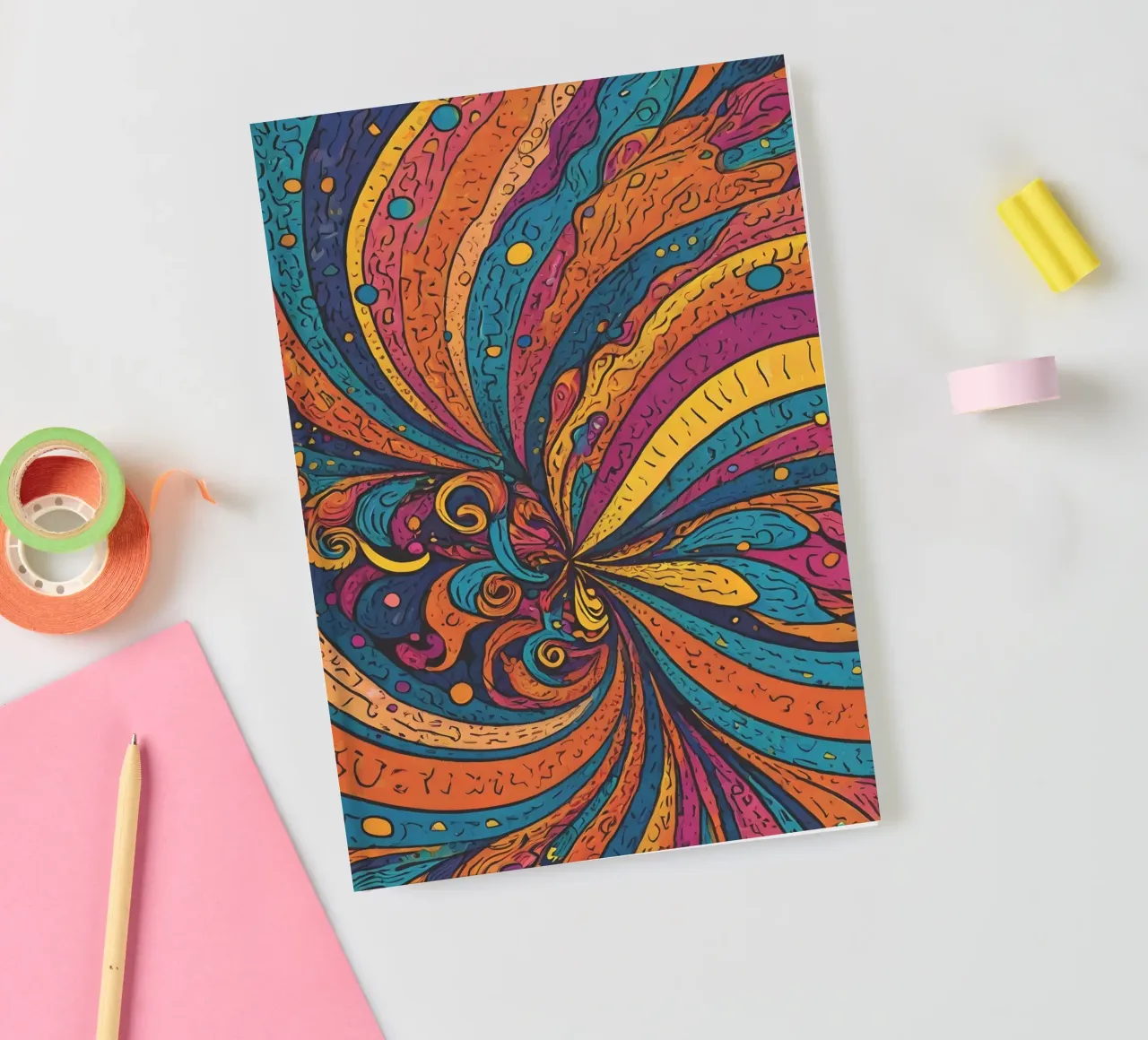 Psychedelic Pattern notebook by Charnwood Prints