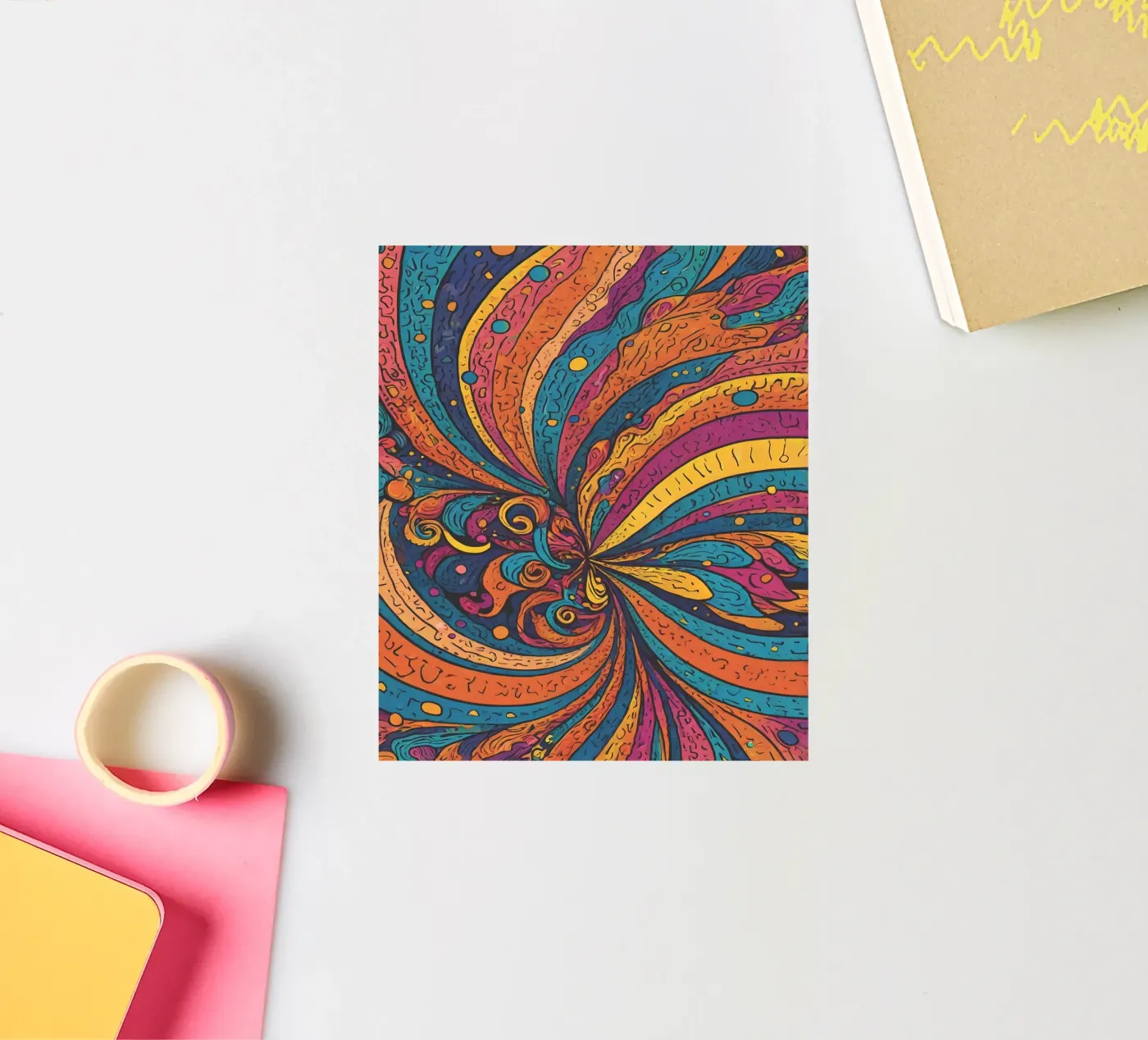 Psychedelic Pattern sticker van Charnwood Prints