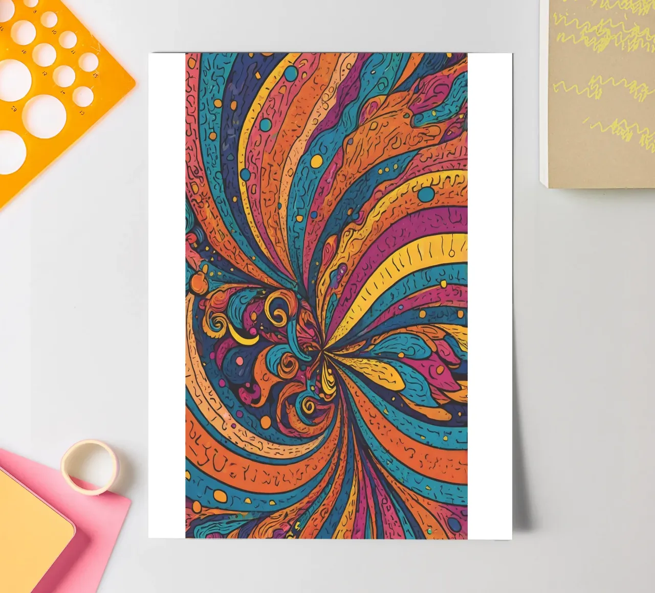 Psychedelic Pattern sticker sheet by Charnwood Prints