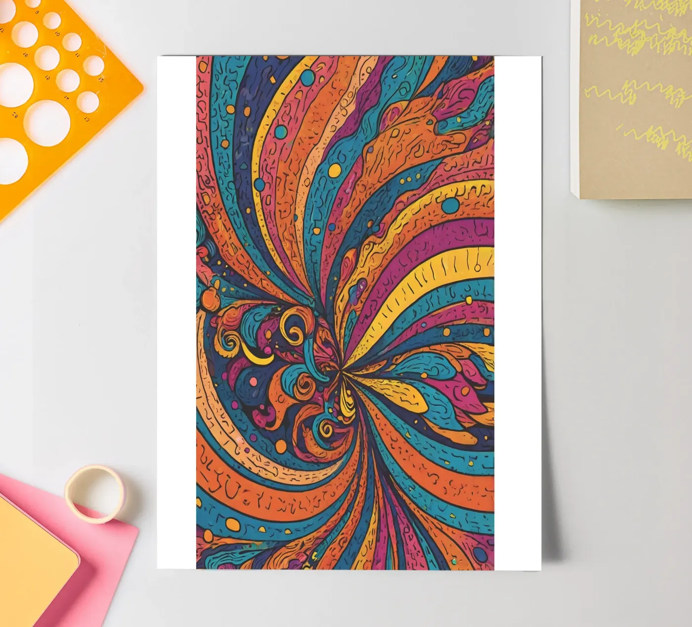 Psychedelic Pattern sticker sheet by Charnwood Prints