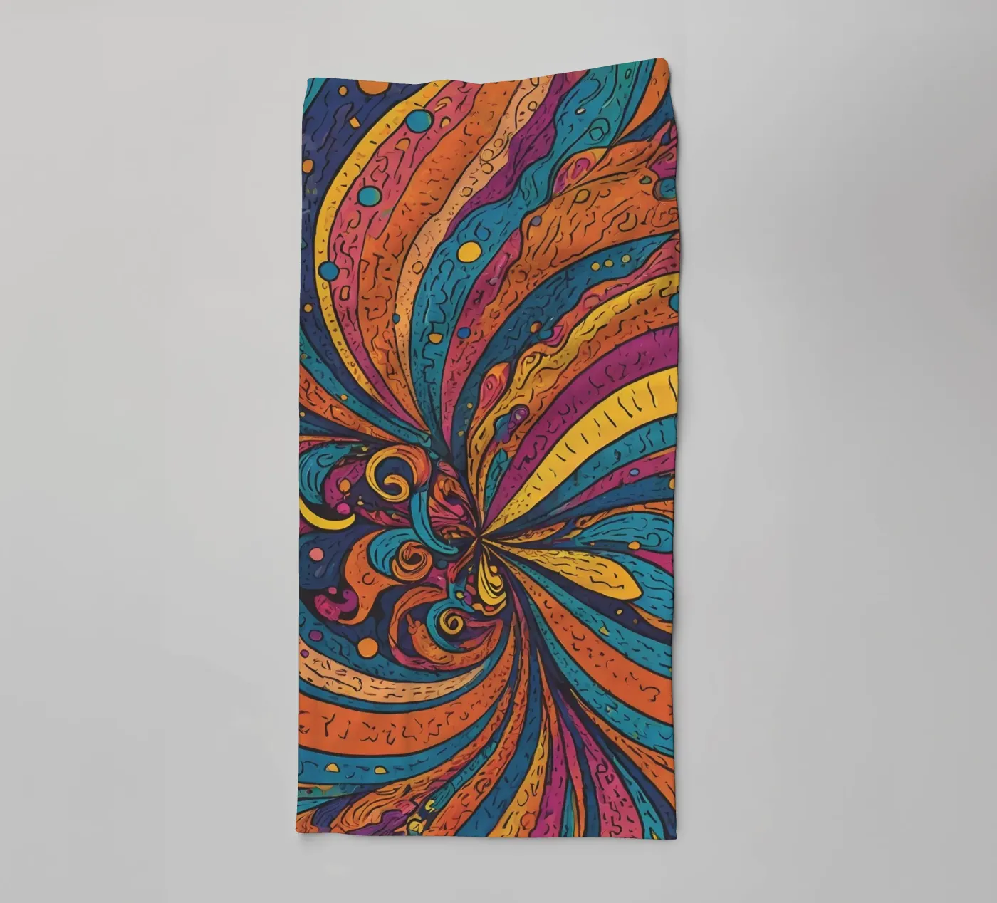 Psychedelisch patroon badhanddoek van Charnwood Prints