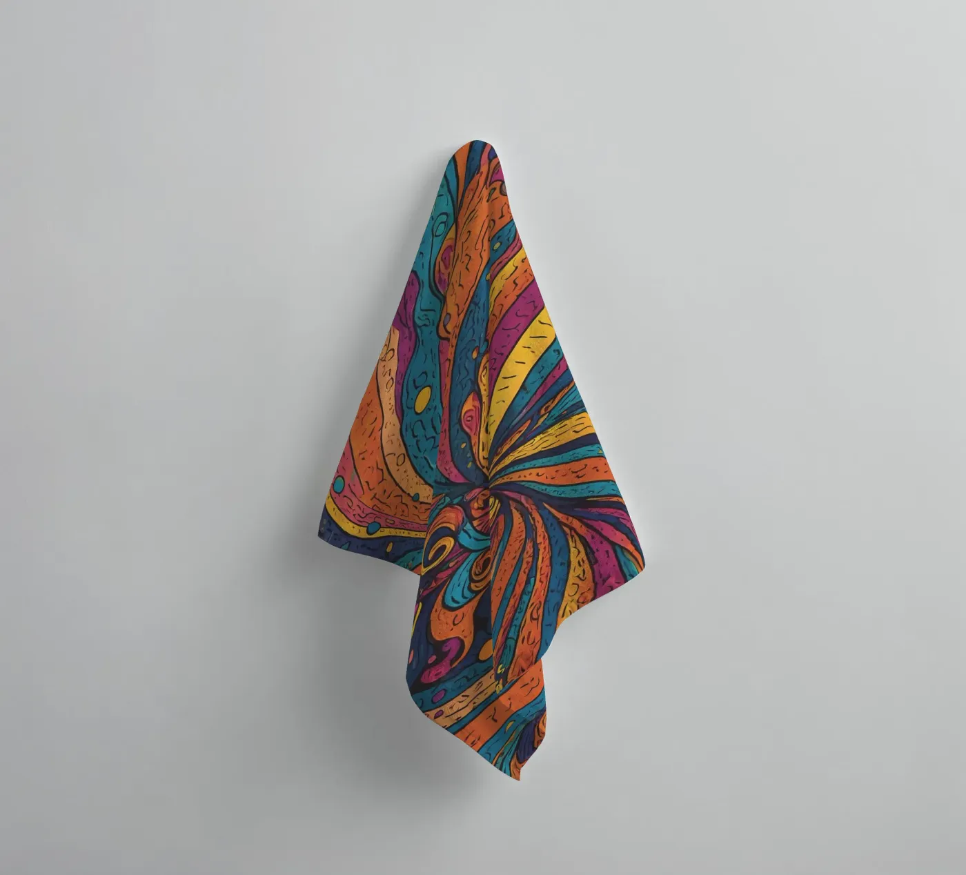Psychedelisch patroon badhanddoek van Charnwood Prints