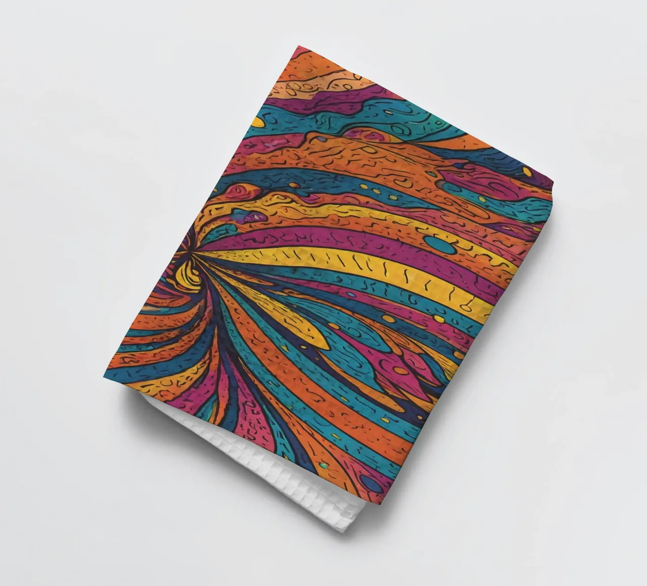 Psychedelic Pattern tea towel by Charnwood Prints