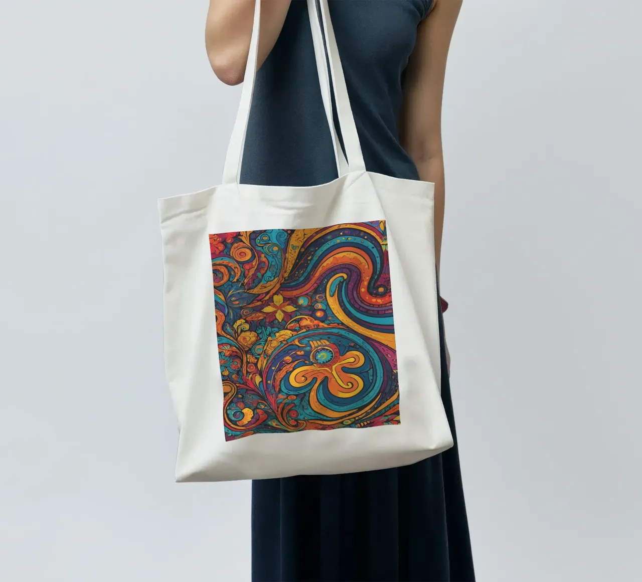 Psychedelic Pattern tote bag by Charnwood Prints