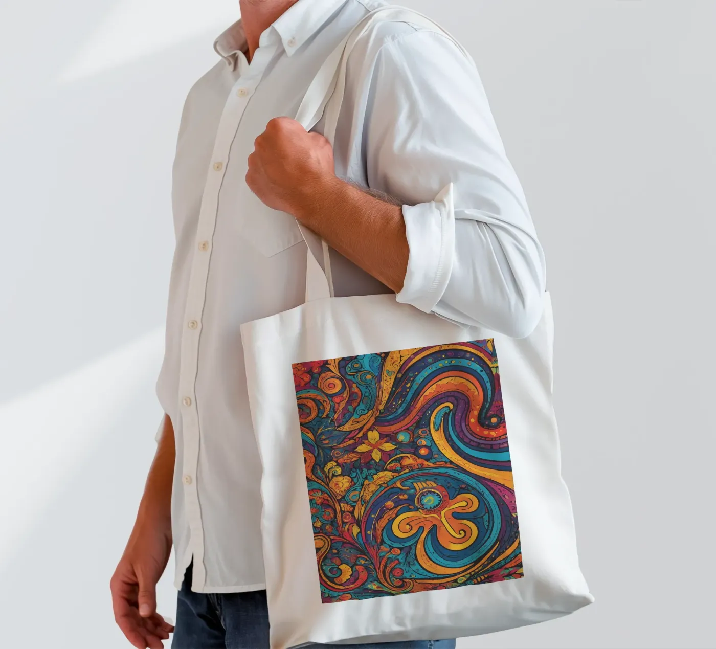 Psychedelic Pattern borsa in juta da Charnwood Prints