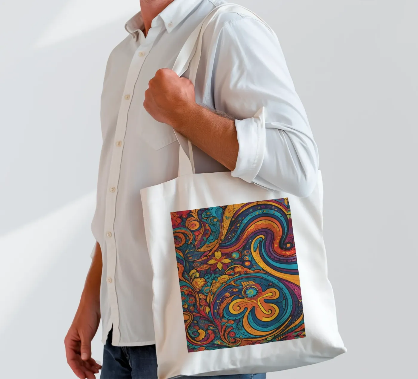 Psychedelic Pattern borsa in juta da Charnwood Prints