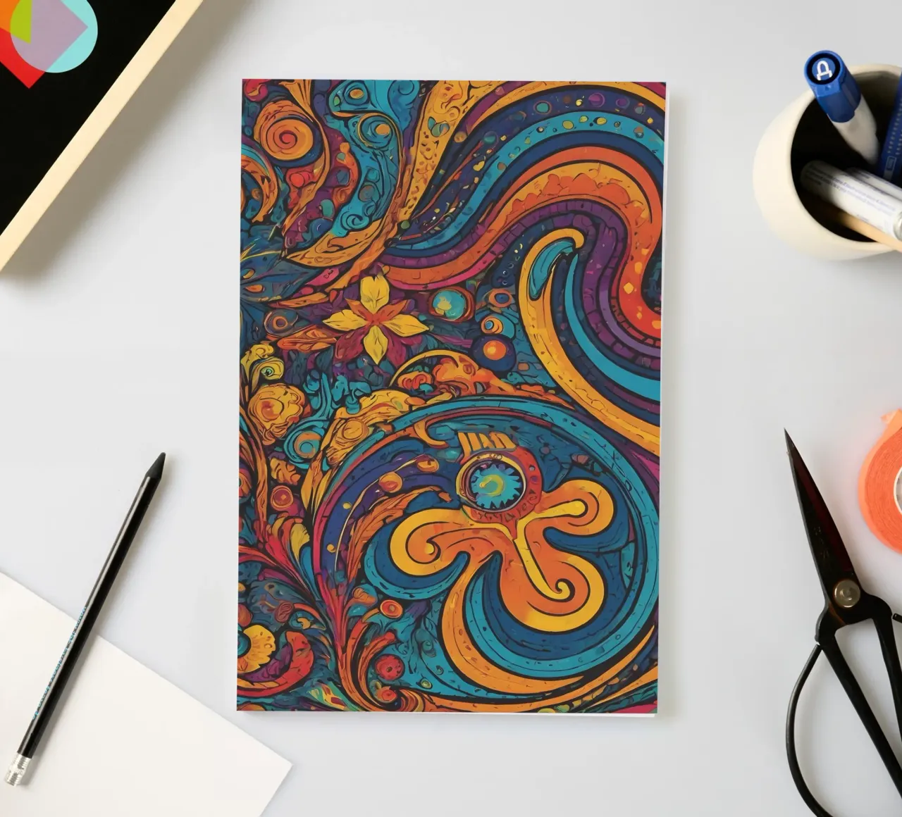 Psychedelic Pattern notebook by Charnwood Prints