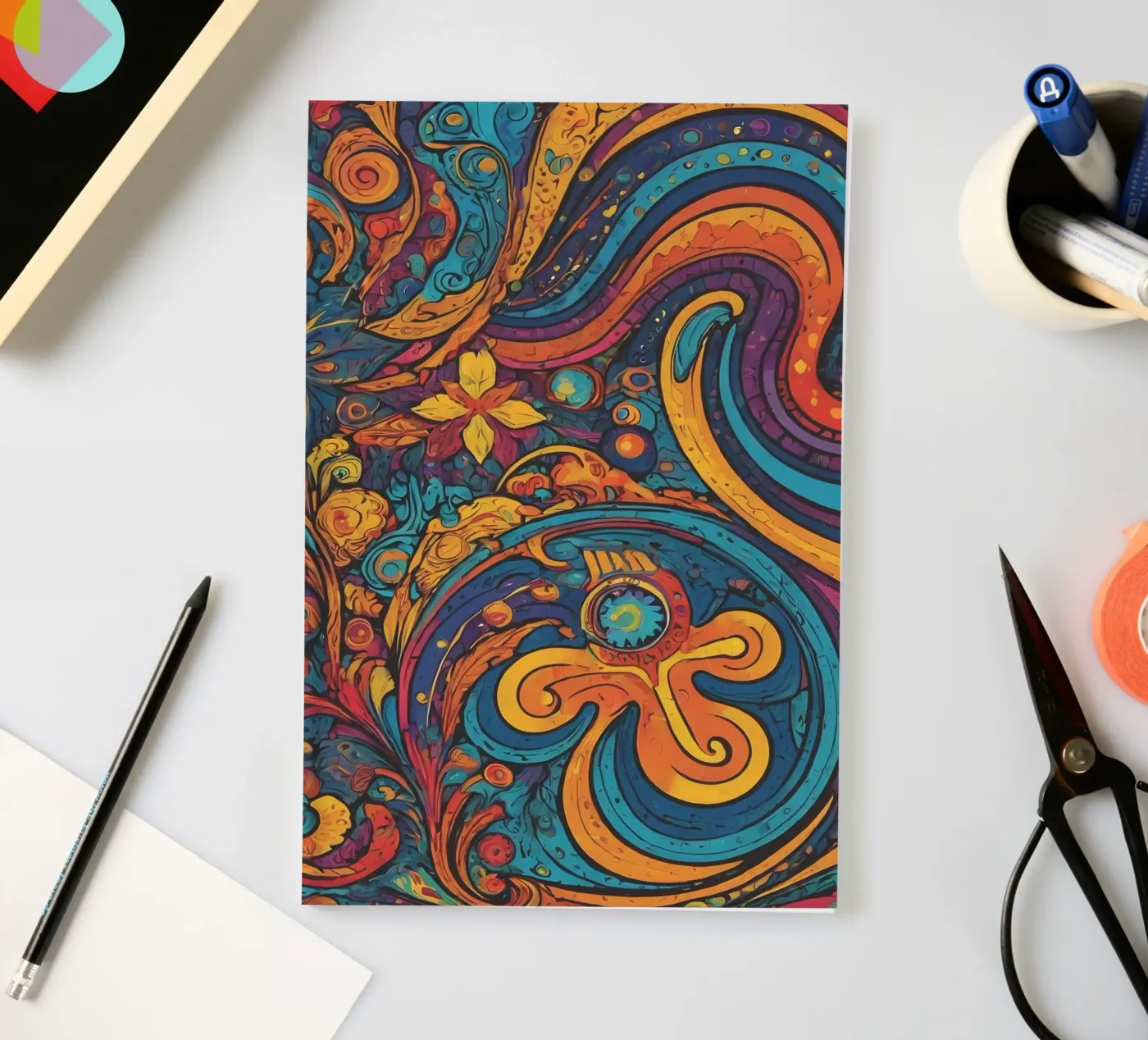 Psychedelic Pattern notebook by Charnwood Prints