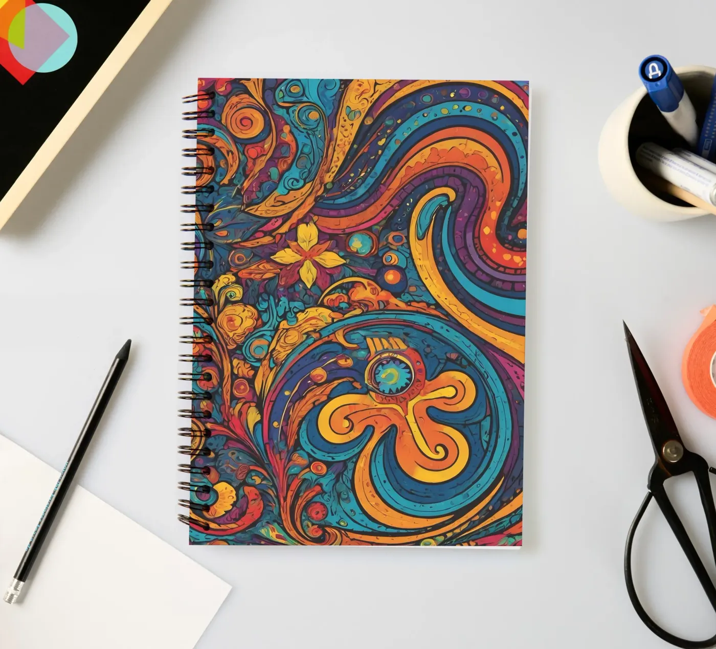 Psychedelisches Muster Ringbuch von Charnwood Prints