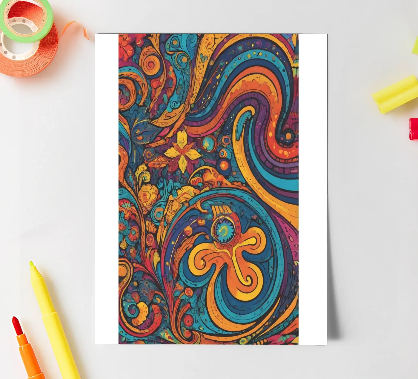Psychedelic Pattern sticker sheet by Charnwood Prints