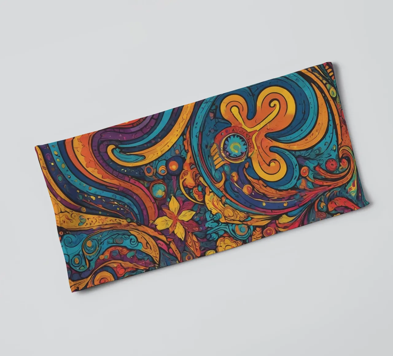 Psychedelisch patroon badhanddoek van Charnwood Prints