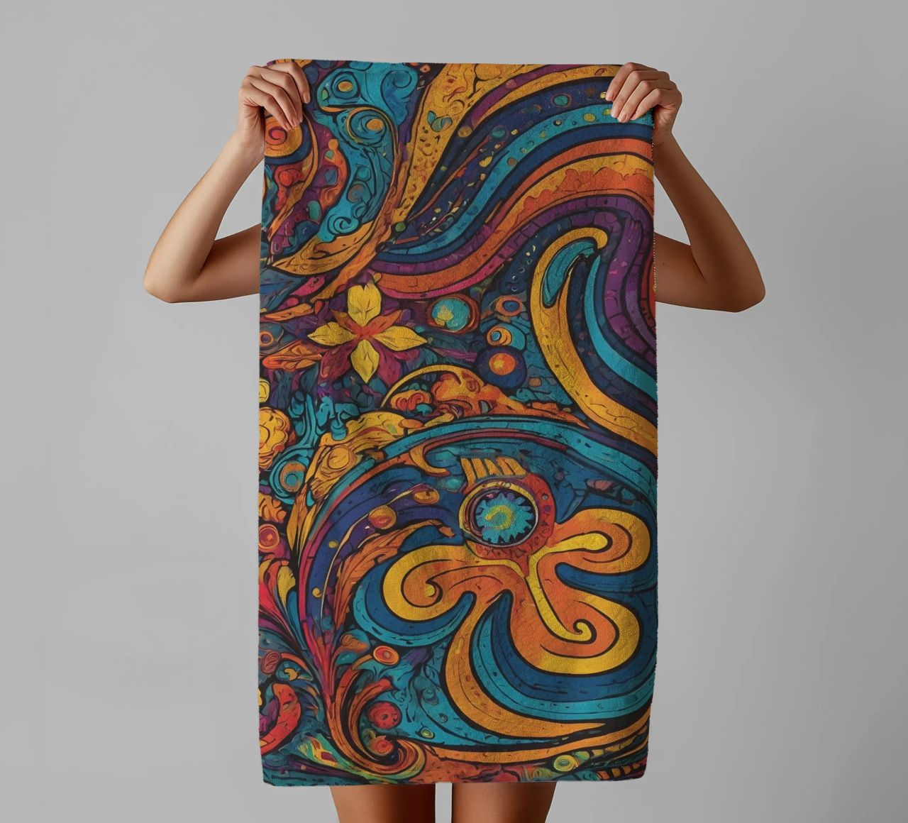 Psychedelic Pattern towel by Charnwood Prints