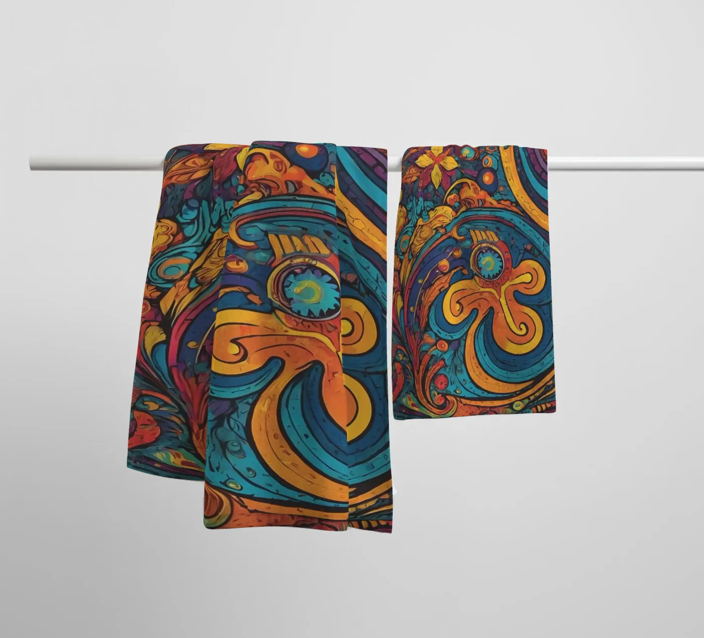 Psychedelic Pattern towel by Charnwood Prints